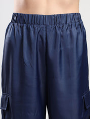 Kotty Women High-Rise Easy Wash Pleated Cargos Trousers