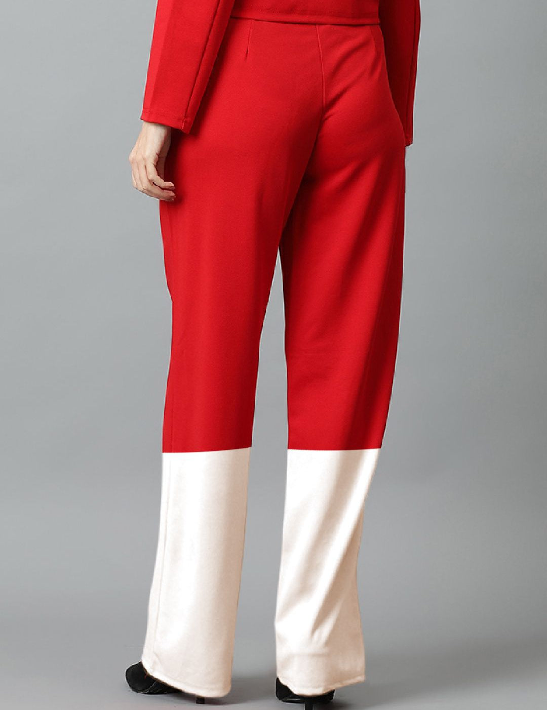 Kotty Women Colourblocked High-Rise Easy Wash Trousers