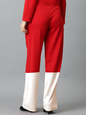 Kotty Women Colourblocked High-Rise Easy Wash Trousers