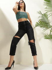 Kotty Women Abstract Printed Square Neck Top