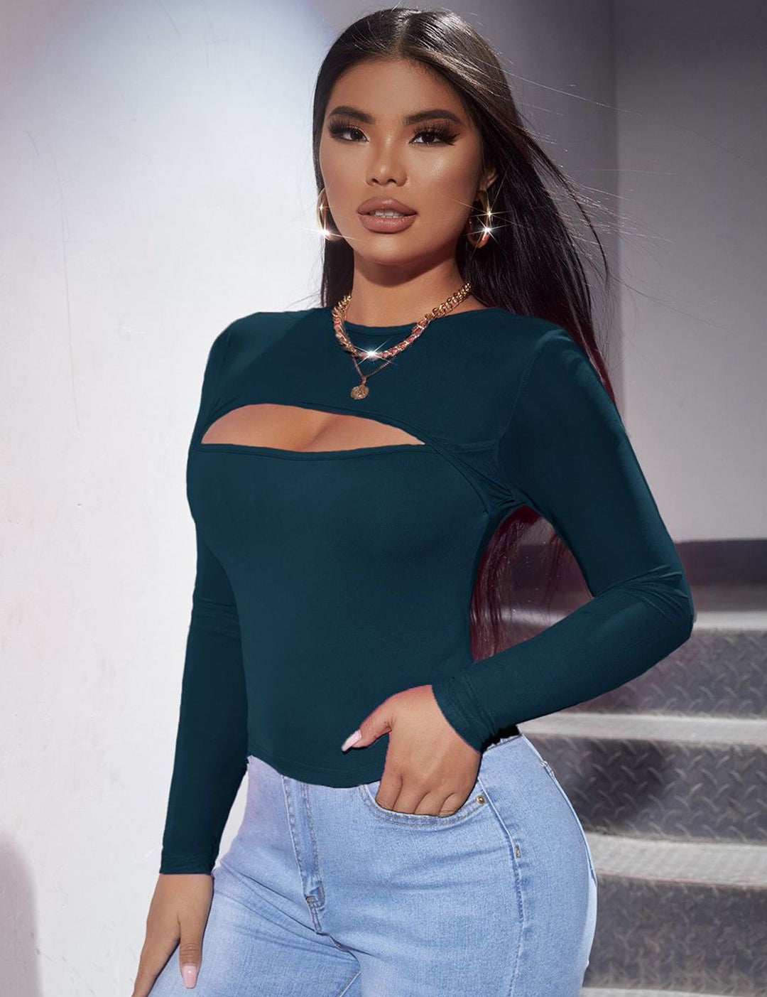 Kotty Women Solid High Neck Top
