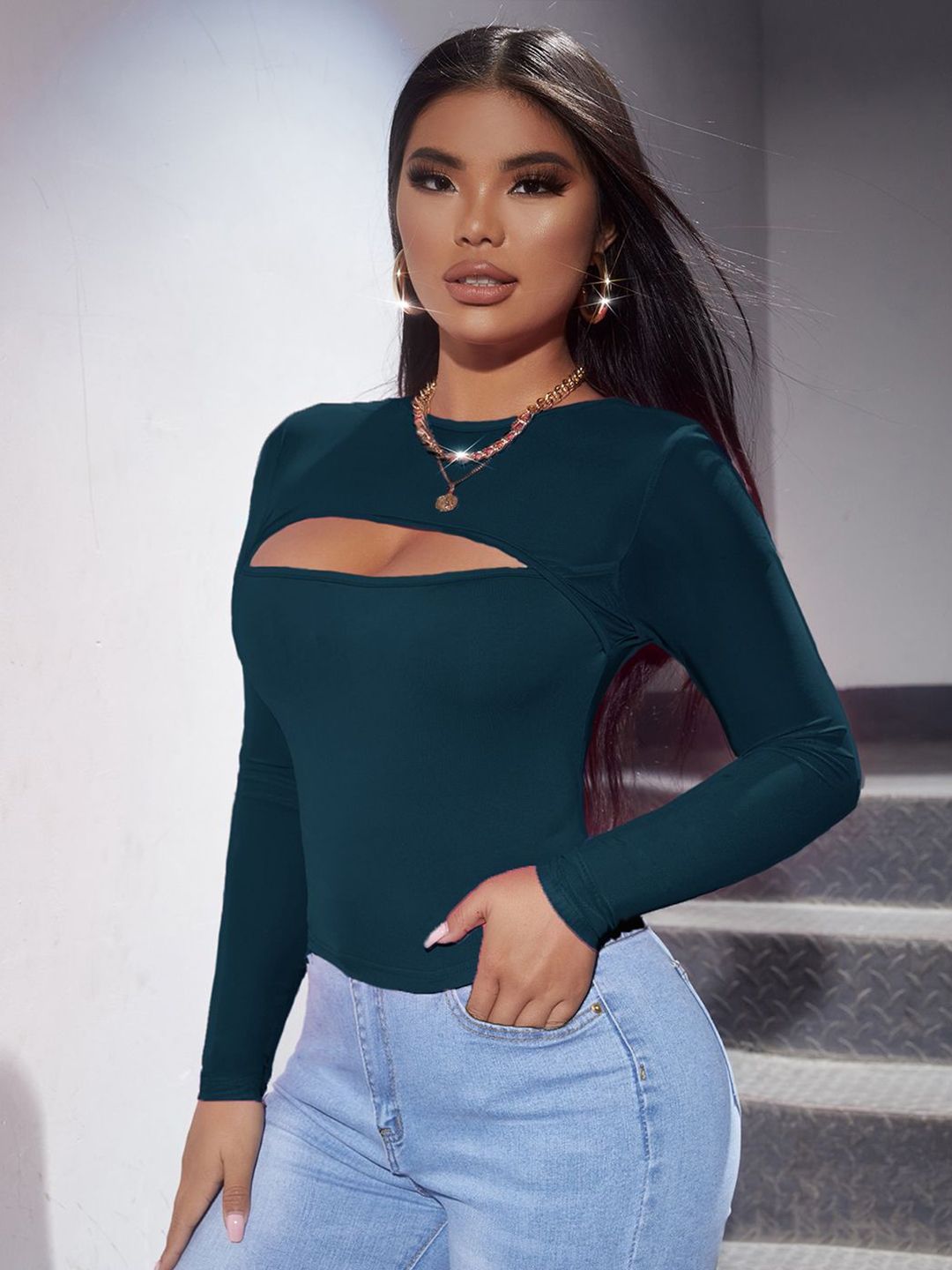 Kotty Women Solid High Neck Top