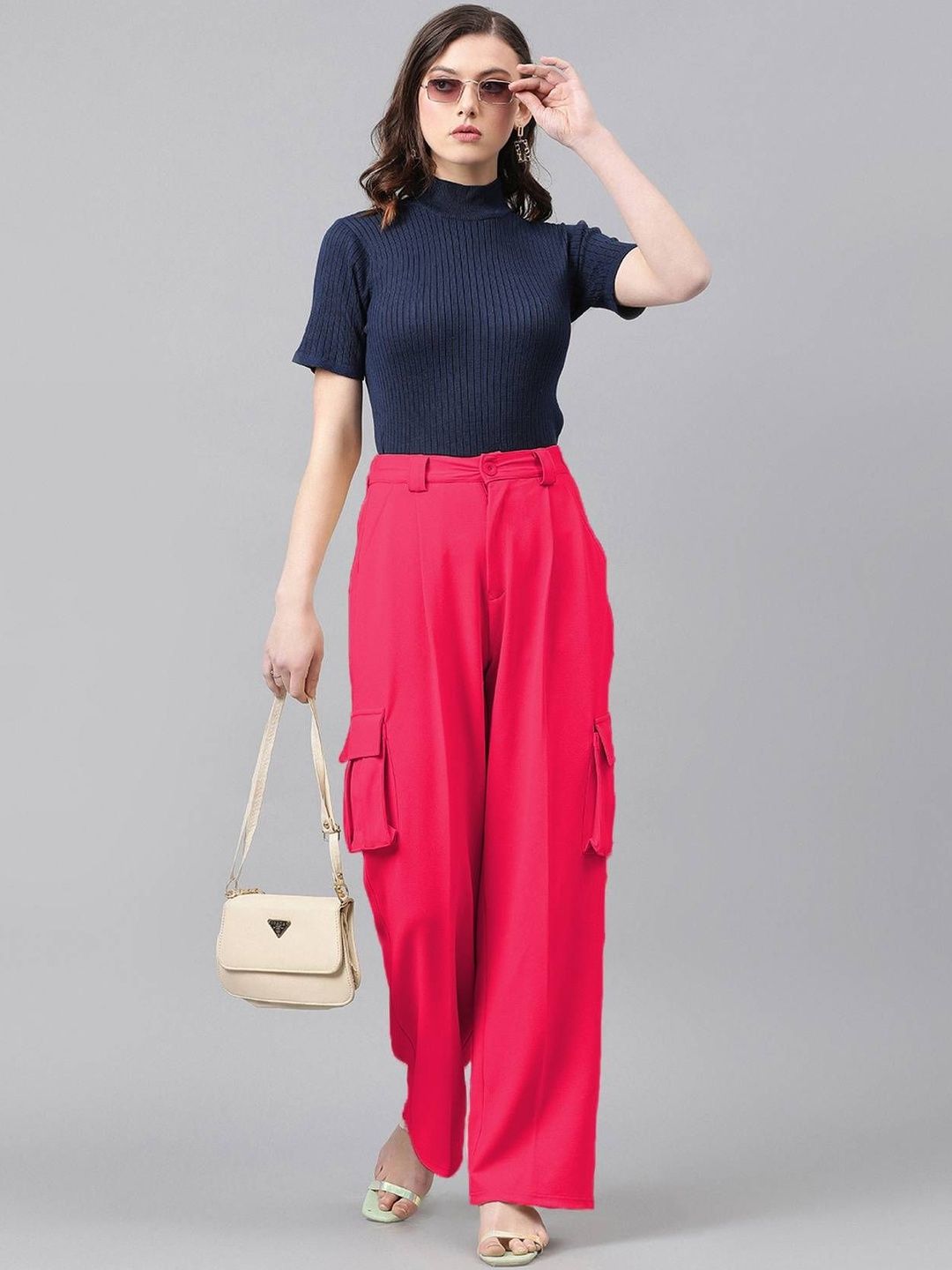 Kotty Women Relaxed Straight Leg High-Rise Trousers