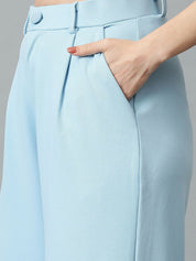 Kotty Women Colourblocked High-Rise Easy Wash Trousers