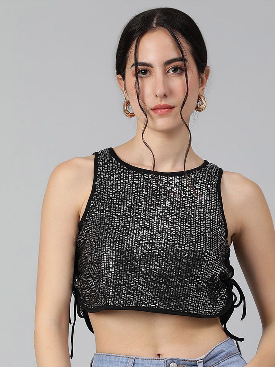 Kotty Embellished Print Crop Top