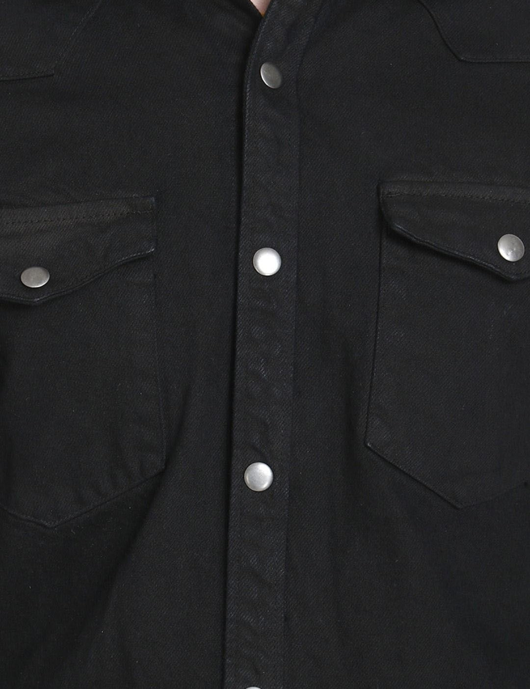 Kotty Men Spread Collar Solid Denim Jacket