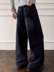 Kotty Men Wide Leg Mid-Rise Light Fade Stretchable Jeans