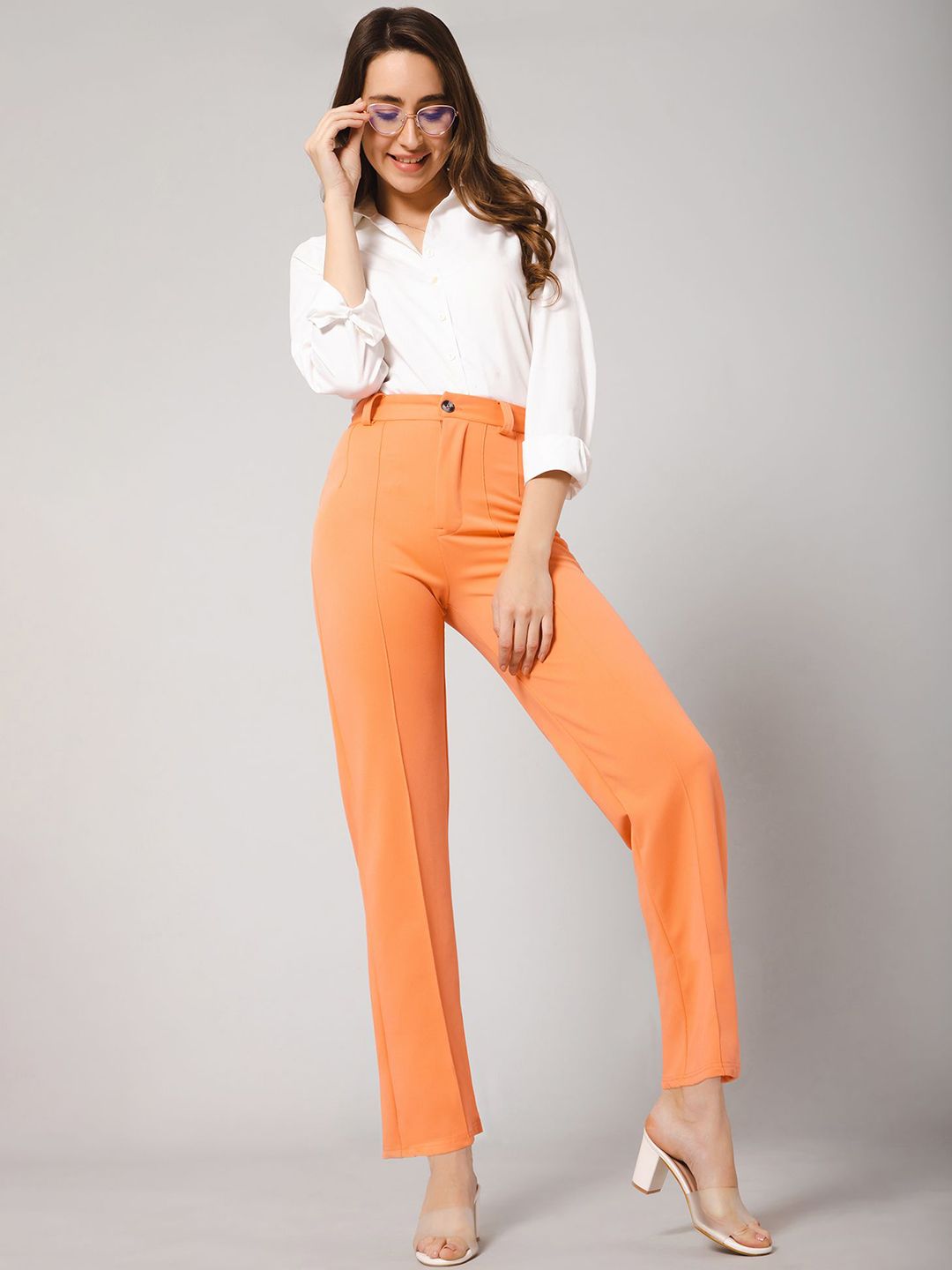 Kotty Women Relaxed Straight Leg High-Rise Trousers