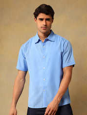 Kotty Men Comfort Fit Solid Spread Collar Linen Casual Shirt