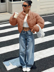 Kotty Women Woollen Crop Open Front Jacket