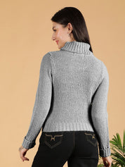 Kotty Women Turtle Neck Crop Pullover Sweaters