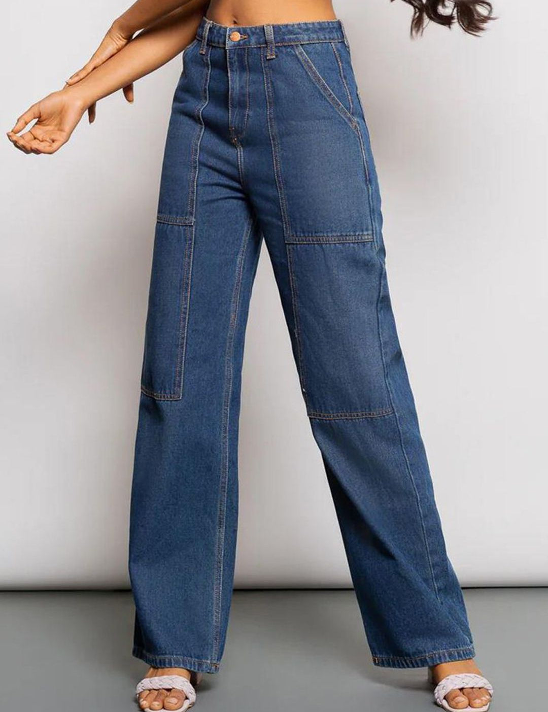 Kotty Women Jean Wide Leg High-Rise Stretchable Jeans