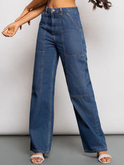 Kotty Women Jean Wide Leg High-Rise Stretchable Jeans