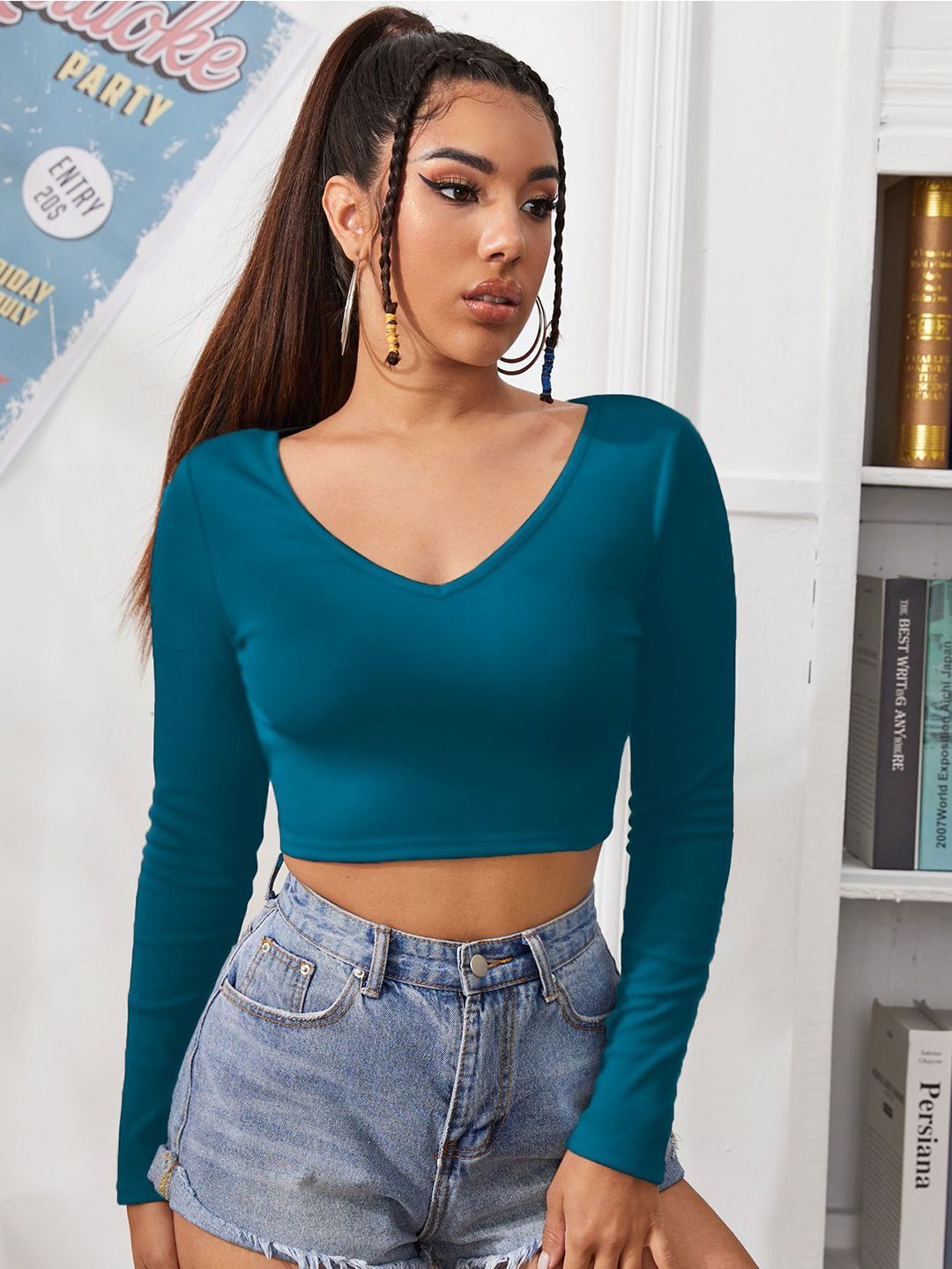 Kotty Women Solid V-Neck Top