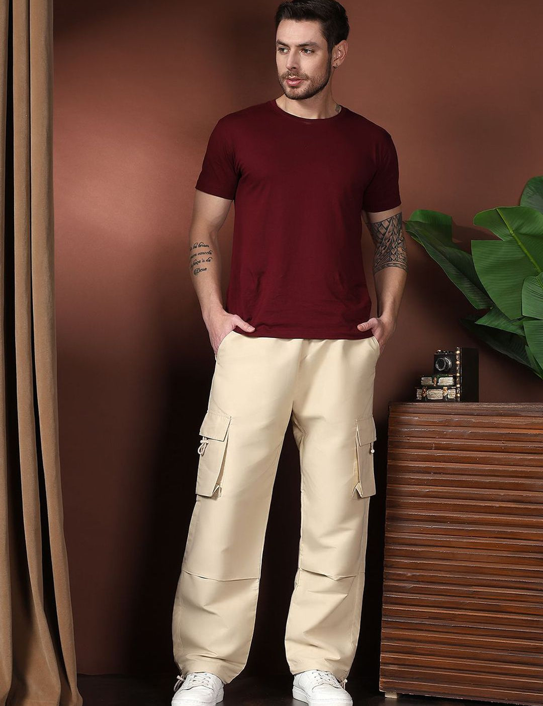 Kotty Men Relaxed Easy Wash Cargos Trousers
