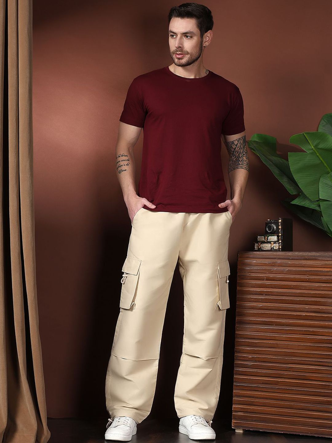 Kotty Men Relaxed Easy Wash Cargos Trousers