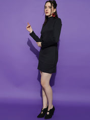 Kotty Women Solid High Neck Sheath Dress