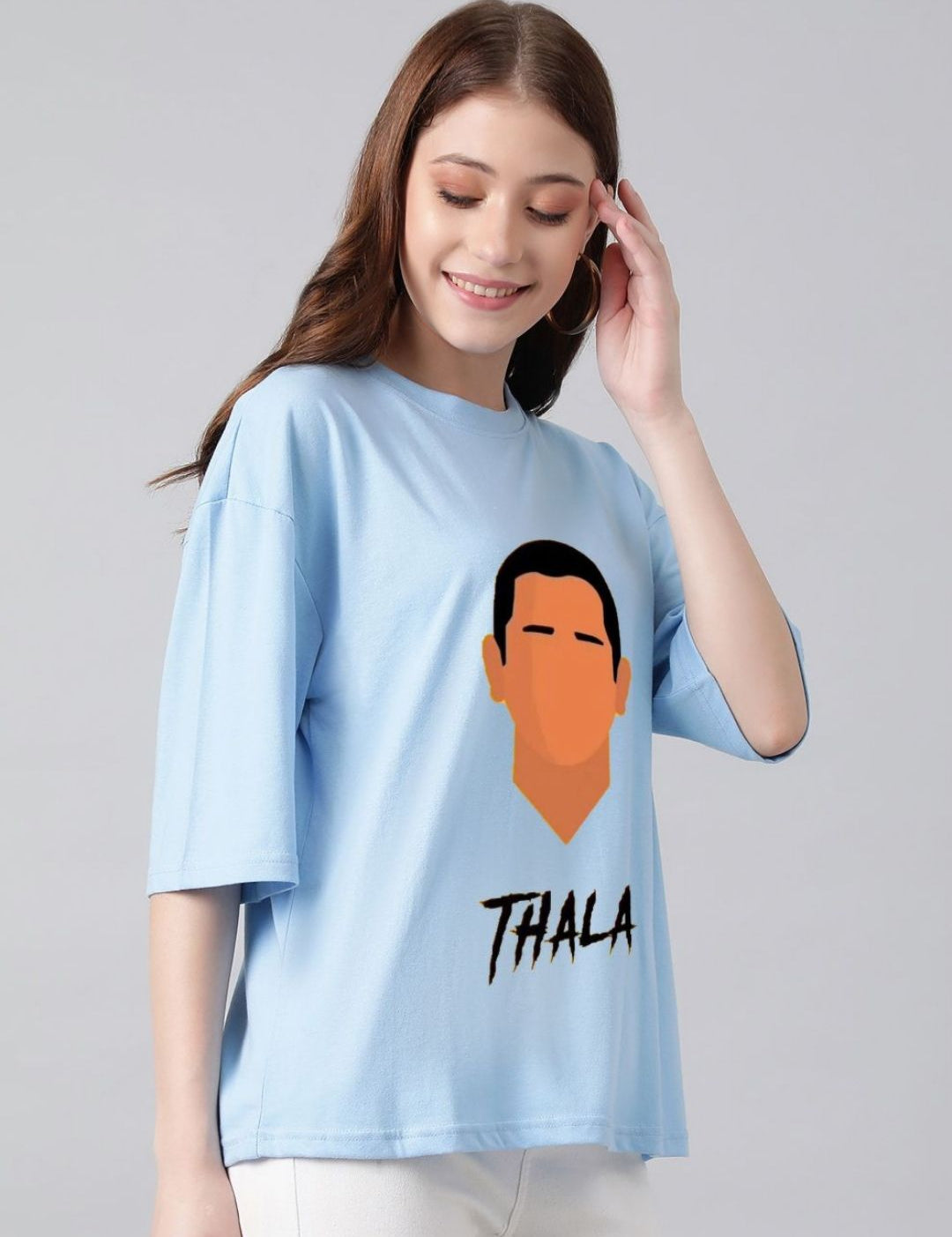 Kotty Women Graphic Printed Round Neck Cotton Oversized T-shirt