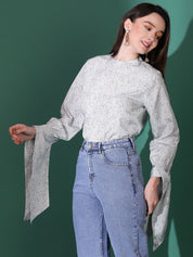 Kotty Women Abstract Printed High Neck  Top