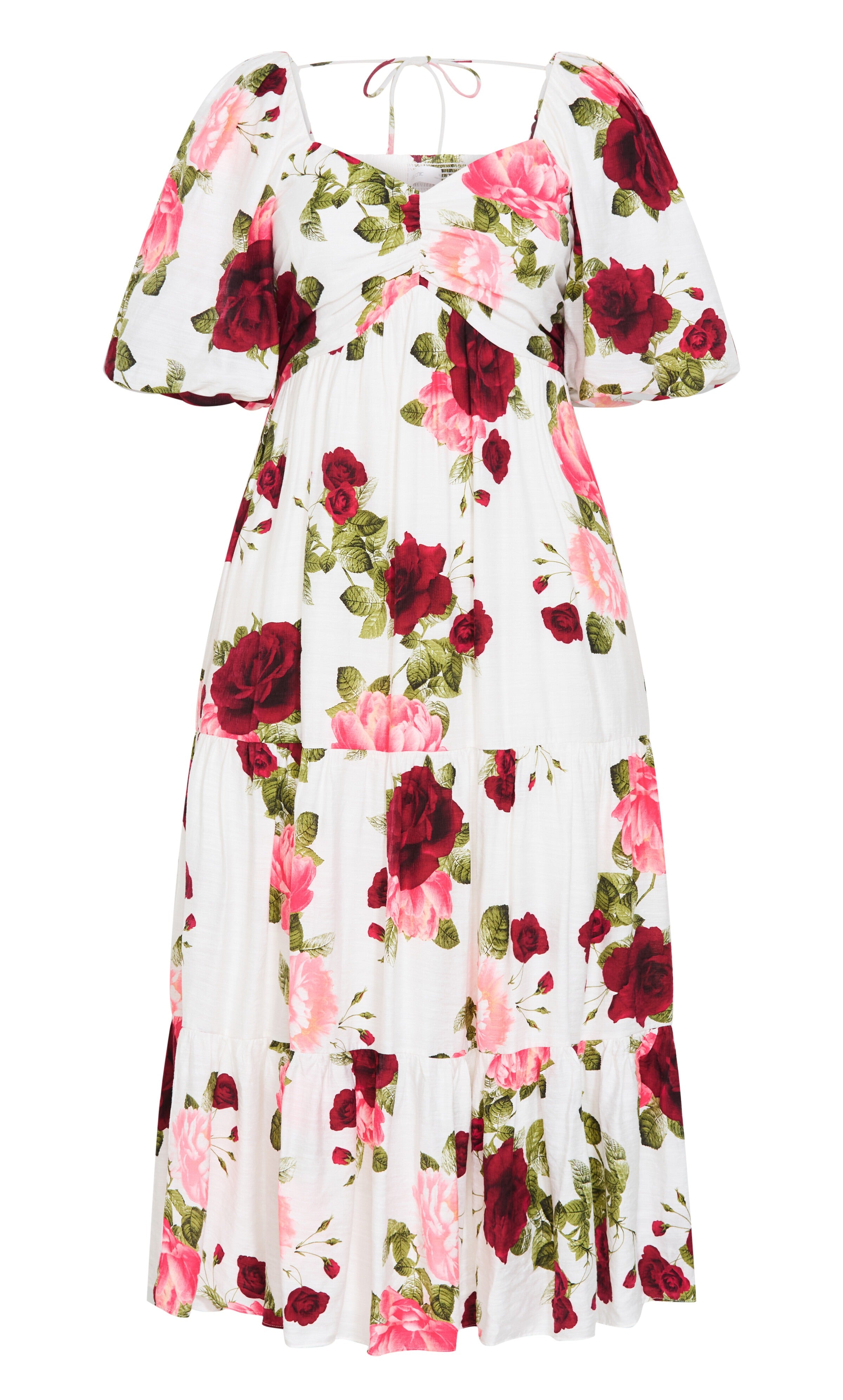 Women Red Printed Floral Maxi Dress