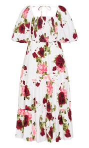 Women Red Printed Floral Maxi Dress