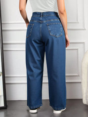 Women's Plus Size Classic Blue Straight-Leg Denim Jeans