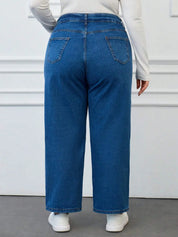 Women's Plus Size Classic Blue Straight-Leg Jeans