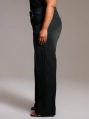Women's Plus Size Wide-Leg Jeans in Washed Onyx