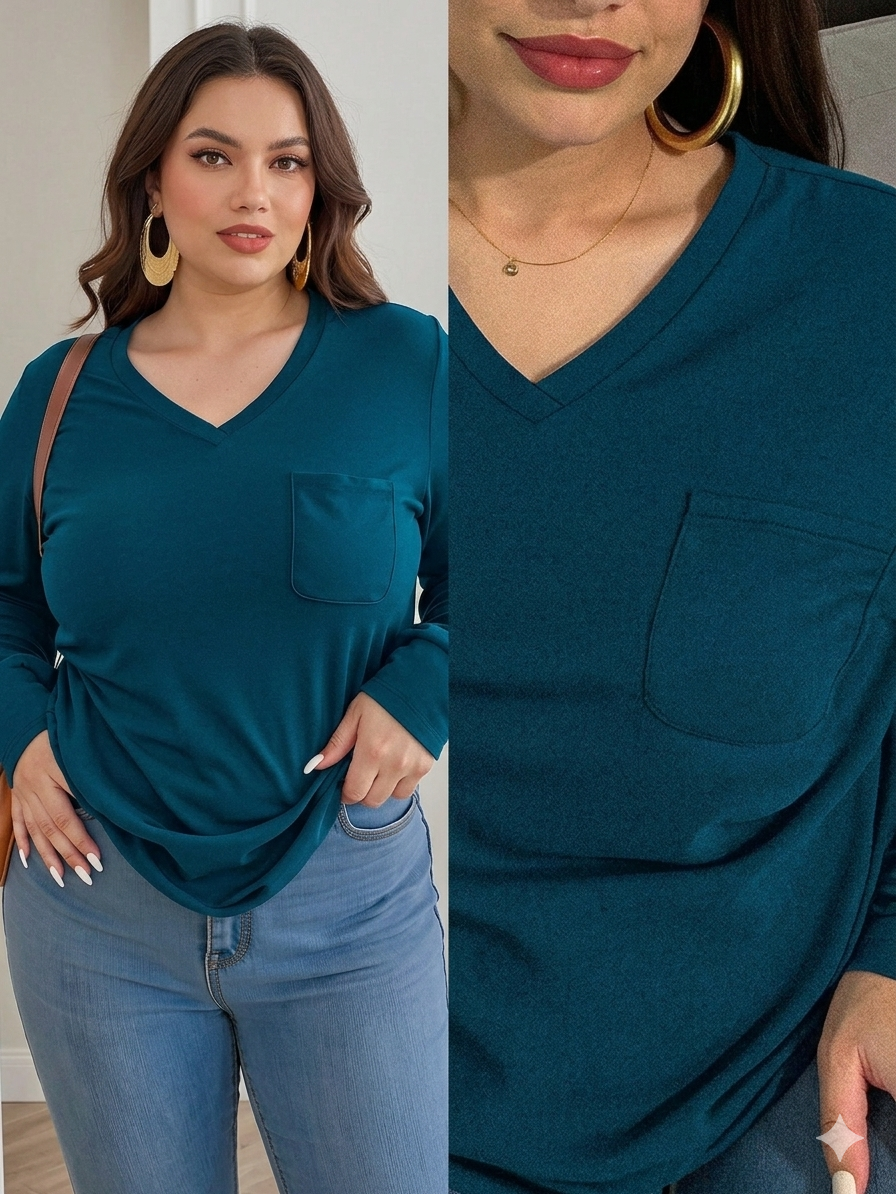 Women Regular Sleeves Solid Ocean blue Top