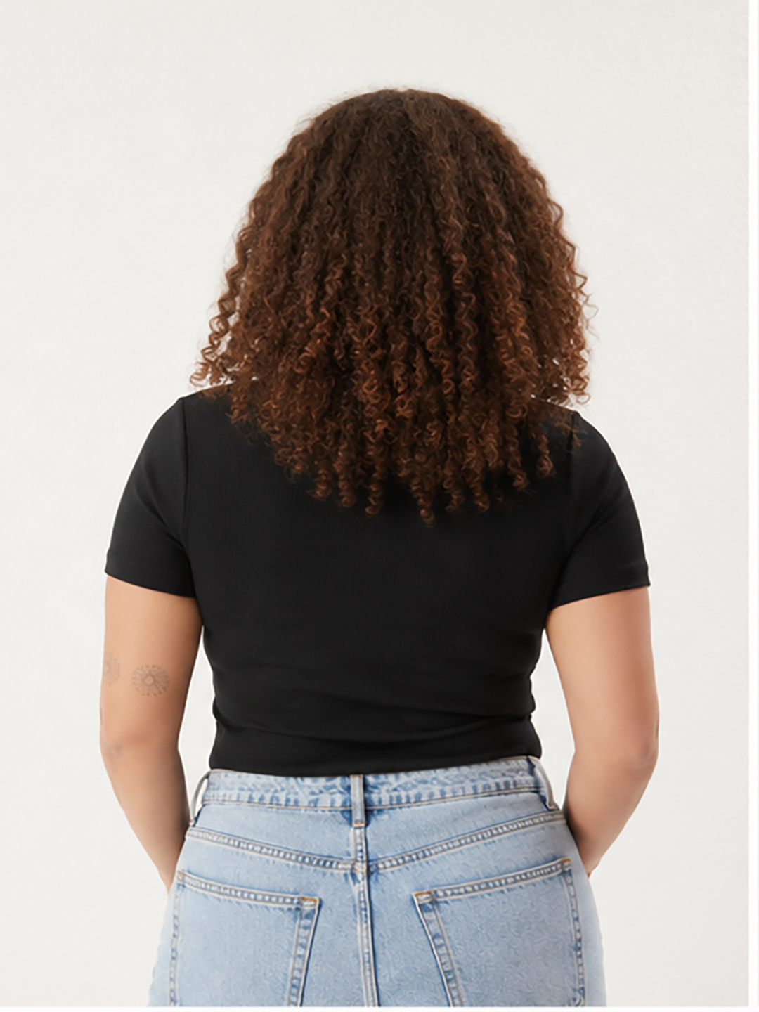 Black Ruched Plus Size Ribbed Top