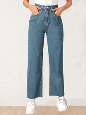 Kotty Women Straight Fit High-Rise Stretchable Jeans