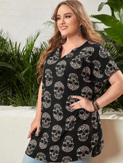 KOTTY Print Sweetheart Neck Crepe Top