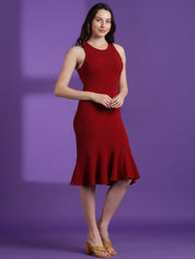 Kotty Women Solid Sheath Midi Dress