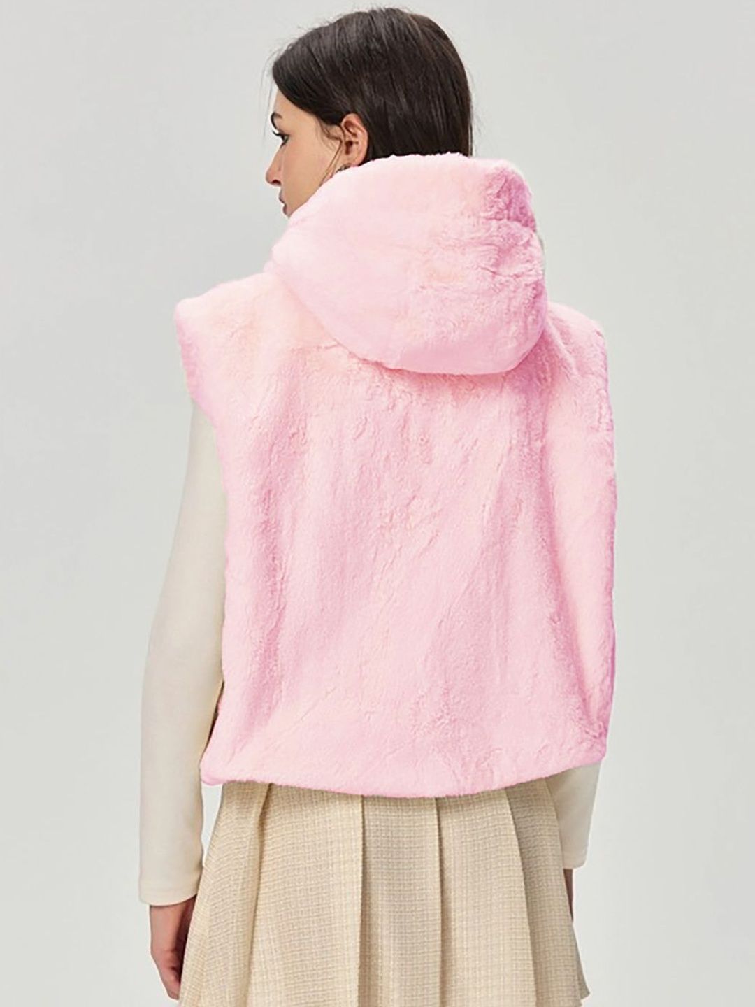 Kotty Women Hooded Self Design Open Front Jacket