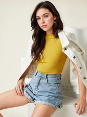 Kotty Women Solid High Neck Top