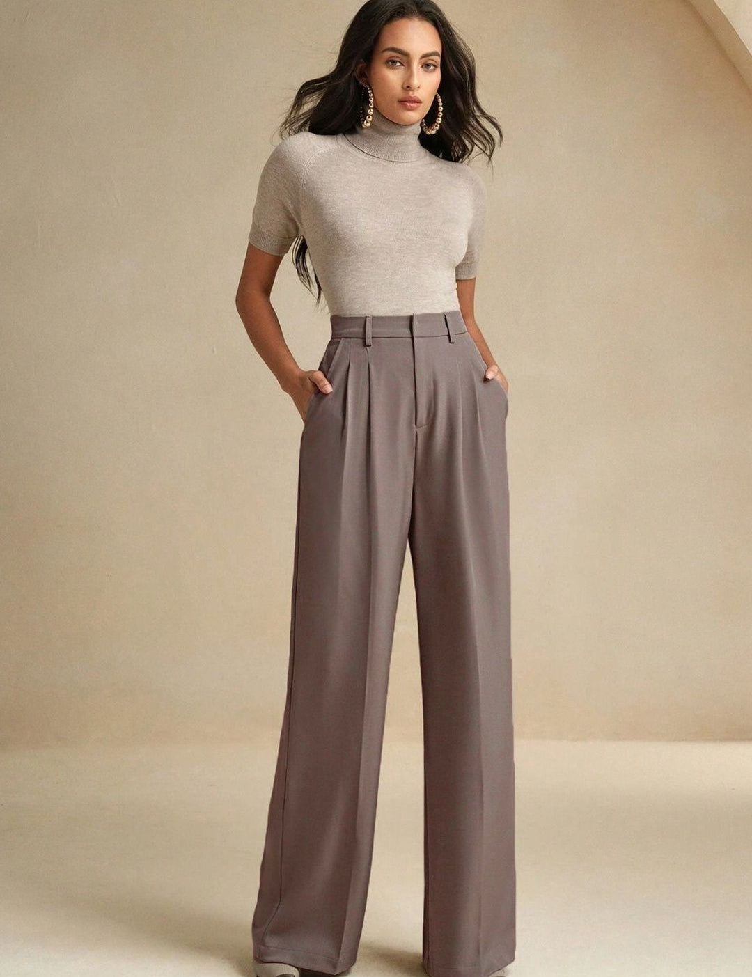 Kotty Women High-Rise Pleated Wide-Leg Trousers
