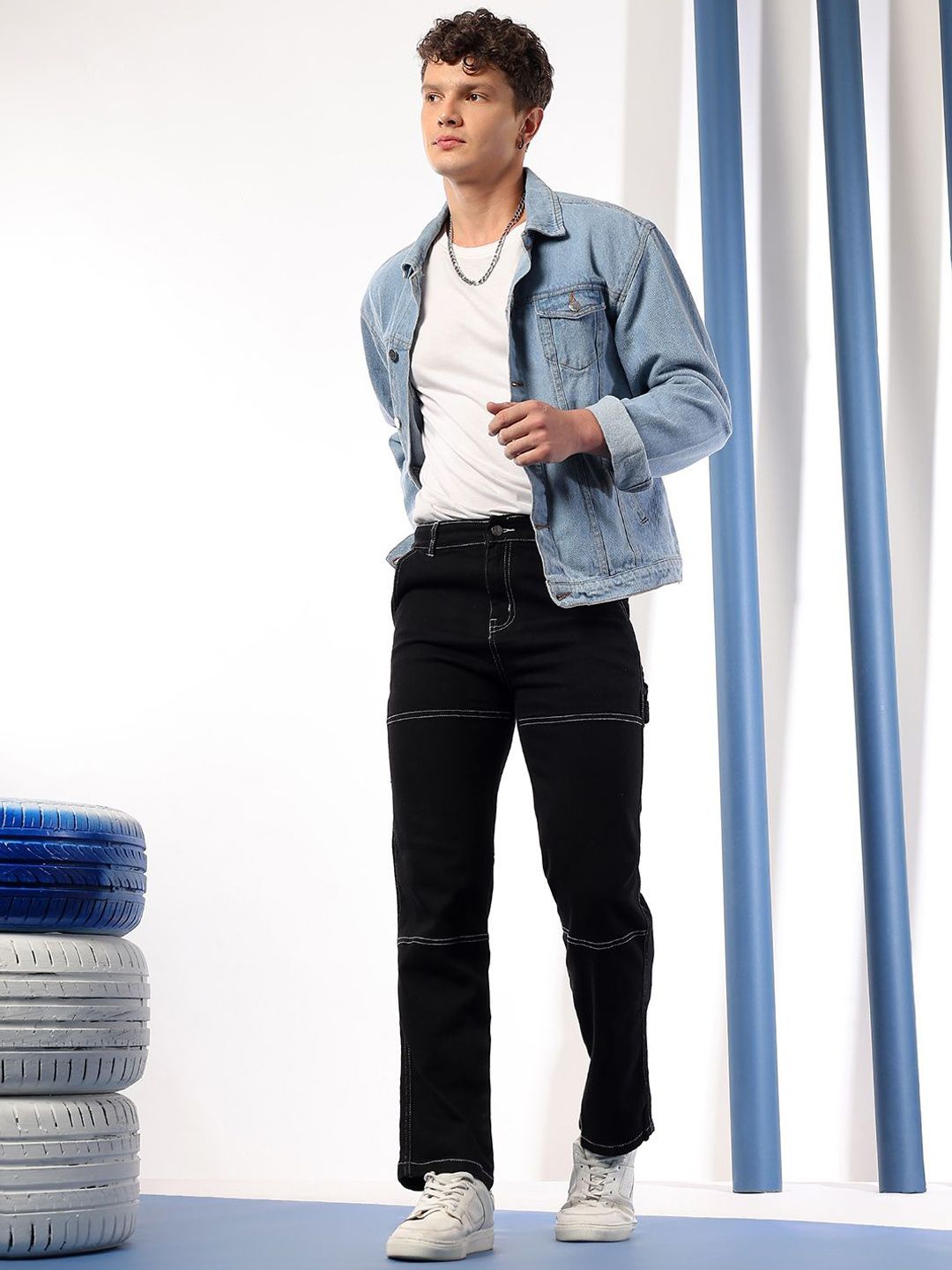 Kotty Men Mid Rise Slim Fit No Fade Clean Look Stretchable Jeans