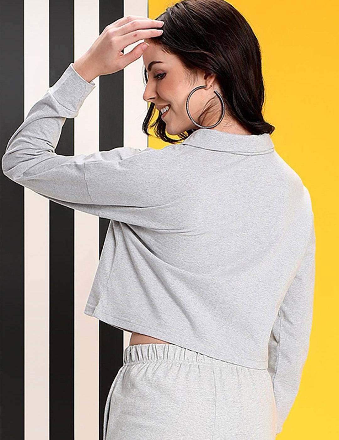 Kotty Women Shirt Collar Sweatshirt