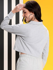 Kotty Women Shirt Collar Sweatshirt