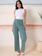 Kotty Relaxed-Fit Round Neck Crop-Top With Trousers Co-Ords

