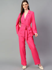 Kotty Pink Tie-Up Blazer & Trousers