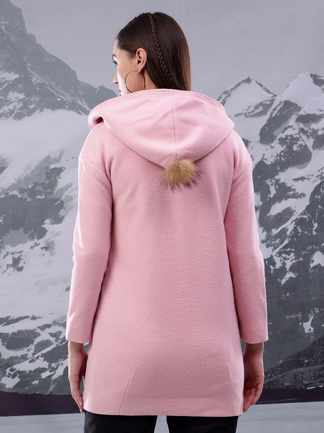 Kotty Women Shawl Collar Hooded Overcoat