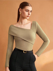 Kotty Women Ribbed Cotton Fitted Top
