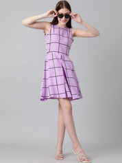 Kotty women's chic checked print fit and flare dress