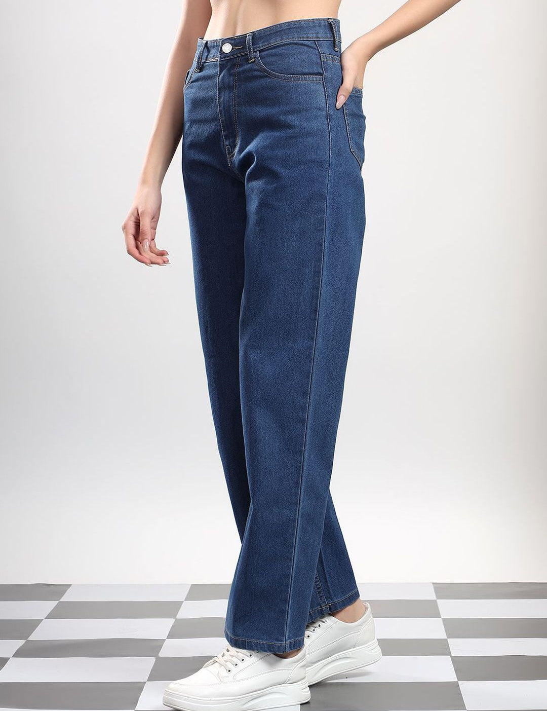 Kotty Women Straight Fit High-Rise Stretchable Jeans