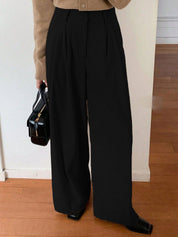 Kotty Women Relaxed Straight Leg Loose Fit High-Rise Corduroy Cotton Trousers