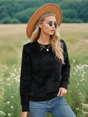 Kotty Women Cotton Solid Round Neck Long Sleeves Pullover