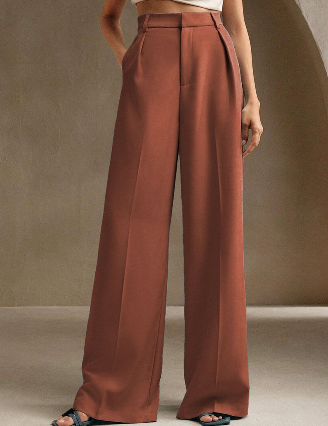 Kotty Women Flared High-Rise Pleated Trouser