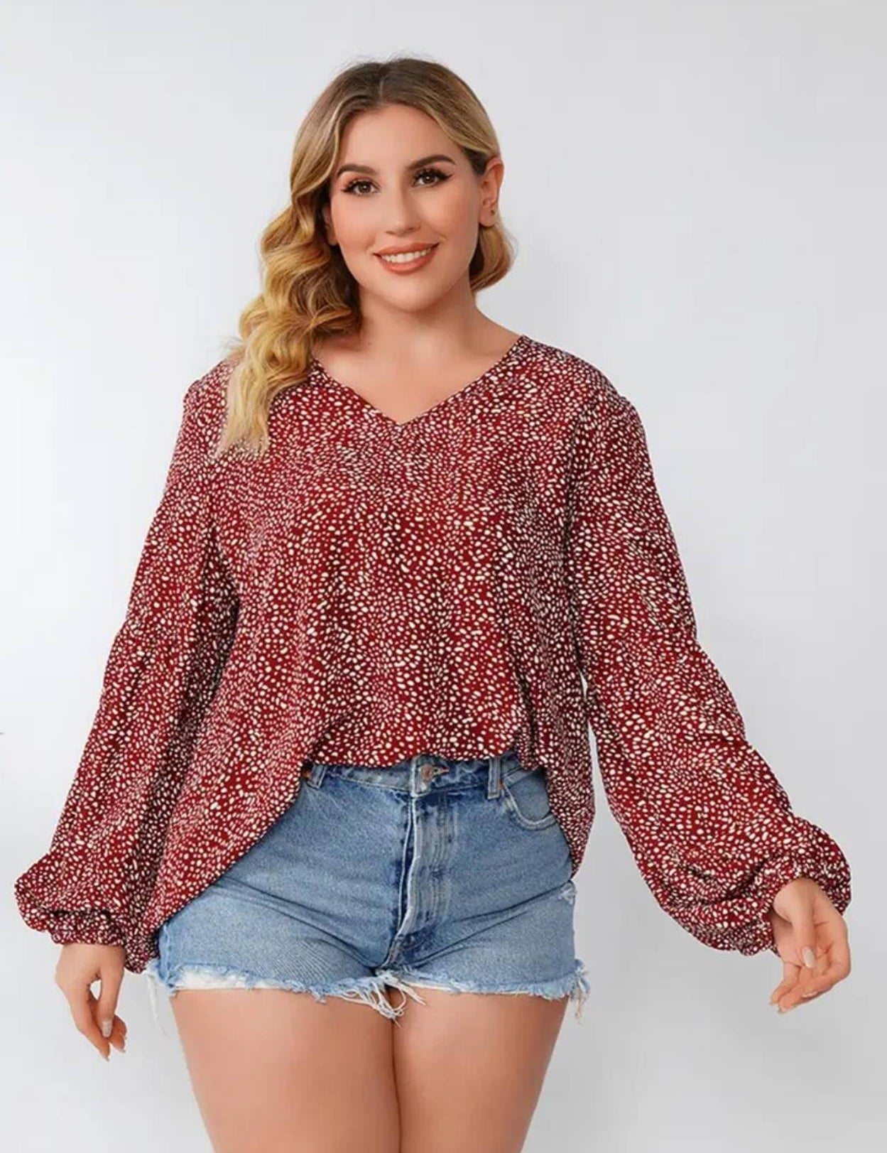 CasualBalloonSleevePrintedWomenMaroon_WhiteTop-0_jpg.jpg
