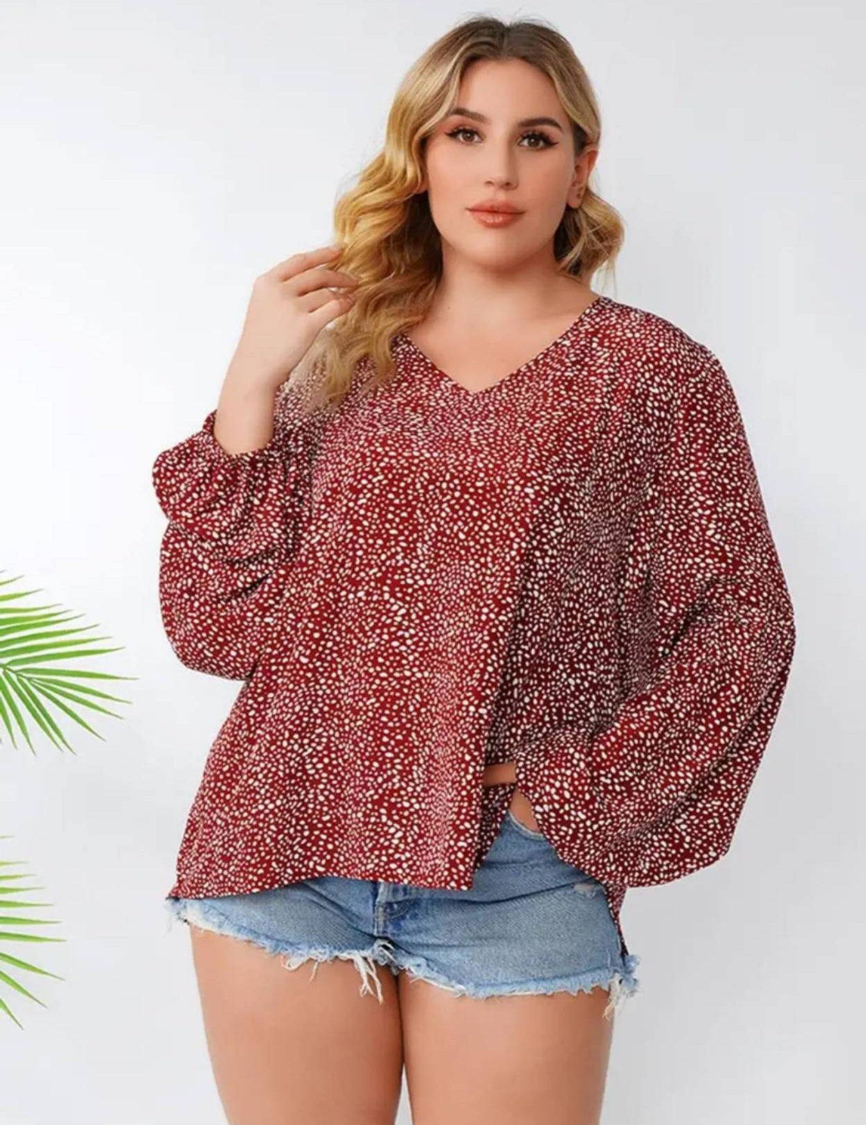 CasualBalloonSleevePrintedWomenMaroon_WhiteTop-2_jpg.jpg